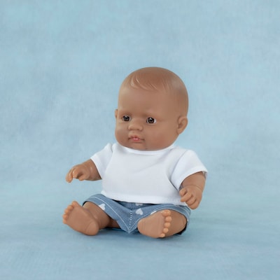 Miniland My Friends & Me Vinyl Hispanic Boy Baby Doll, 8.25", Multicolored (MLE33005)
