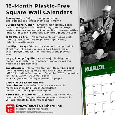 2026 BrownTrout John Wayne 12" x 12" Monthly Wall Calendar (9798330701810)