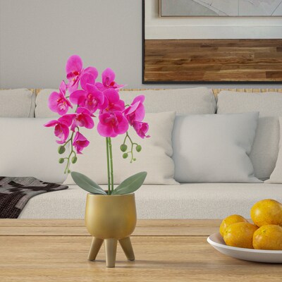 Forever Leaf Artificial Purple Orchid Plant for Decoration in Vase (FEV-PUOR)