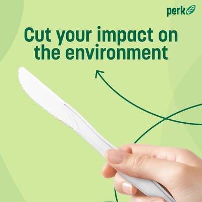 Perk™ Eco Compostable PLA Assorted Cutlery, Medium-Weight, White, 360/Pack (PK56205)
