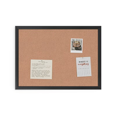 U Brands Cork Bulletin Board, Black Frame, 2' x 1.5' (2879U00-01)