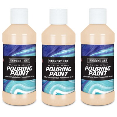 Sargent Art  Acrylic Pouring Paint, Peach, 8 oz., Pack of 3 (SAR268487-3)