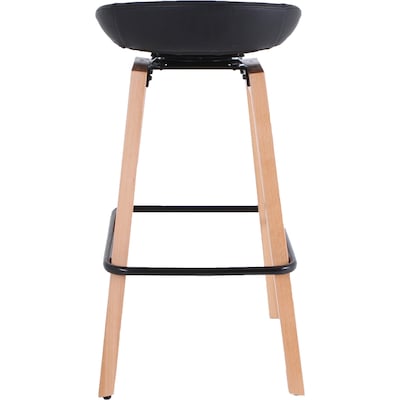 Lorell Polyurethane/Wood Modern Low-Back Stool, Black (LLR68563)