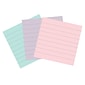 Post-it Recycled Super Sticky Notes, 4" x 4", Wanderlust Pastels Collection, Lined, 70 Sheet/Pad, 3 Pads/Pack (675R-3SSNRP)