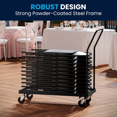 Flash Furniture Steel Folding Chair Dolly, Black