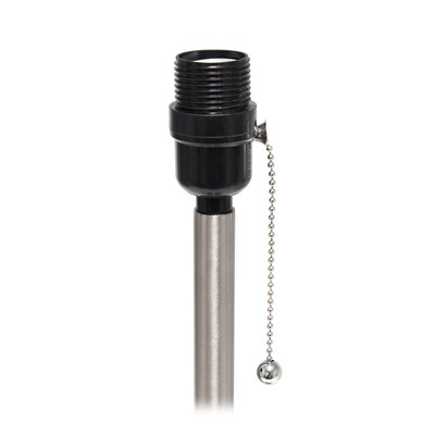 Simple Designs Brushed Nickel Tapered Table Lamp with Black Fabric Drum Shade (LT1076-BNB)