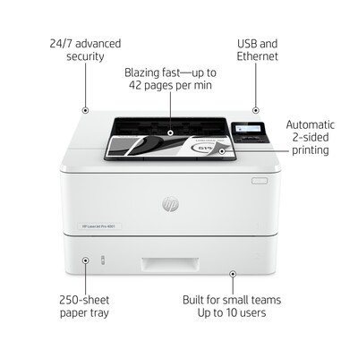 HP LaserJet Pro 4001dn Laser Printer, Easy Setup, Mobile Print, Advanced Security, Best for Office,