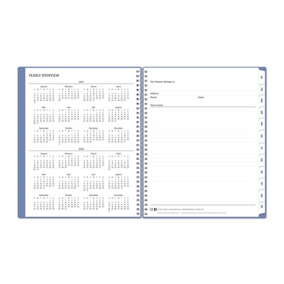 2027 Blue Sky Solid Periwinkle 8.5" x 11" Calendar Year Monthly Planner, Plastic Cover (161817)