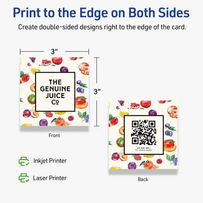 Avery Integrated Cards, 3" x 3", Matte Ivory, 150/Pack (95335)