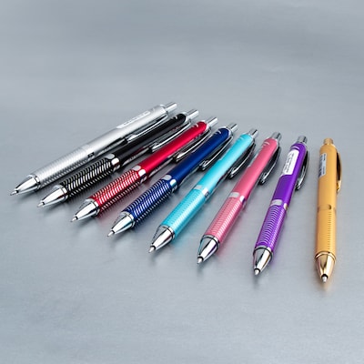 Pentel EnerGel Alloy Retractable Pens, Medium Point, 0.7mm, Black Ink (BL407BP)
