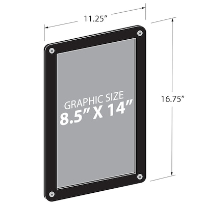 Azar Document Holder, Window-Hanging, Vertical/Horizontal, Side Loading Plastic, 2/Pack (106697-BLK-2PK)