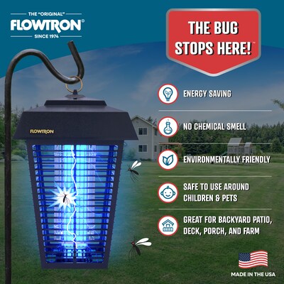 Flowtron Eletric Bug Zapper, 1-1/2 Acre of Coverage, 40W Bulb & 5600V Instant Killing Grid (FLWBK80D)
