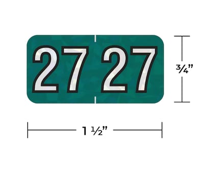 Medical Arts Press Holographic 2027 Year Labels, 3/4 x 1-1/2, Aqua, 500/Roll