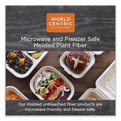 World Centric 32 oz. Fiber Container, 8.7 x 6.5 x 2.1, Natural, 400/Carton (WORCTSCU2LFP)