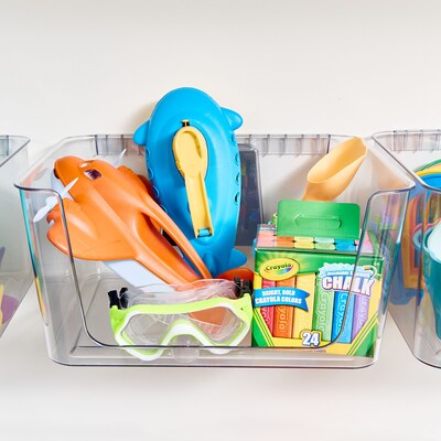 Large Wallspace Open-Front Bin and Bracket - Wall-Mounted Storage Bin for Garage, Laundry Room, and Pantry