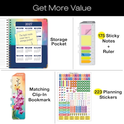 2026-2027 Excello Brands 8.5" x 11" Academic Weekly & Monthly Planner, Paperboard Cover, Orchid (FSHN-AY26-8511-81)