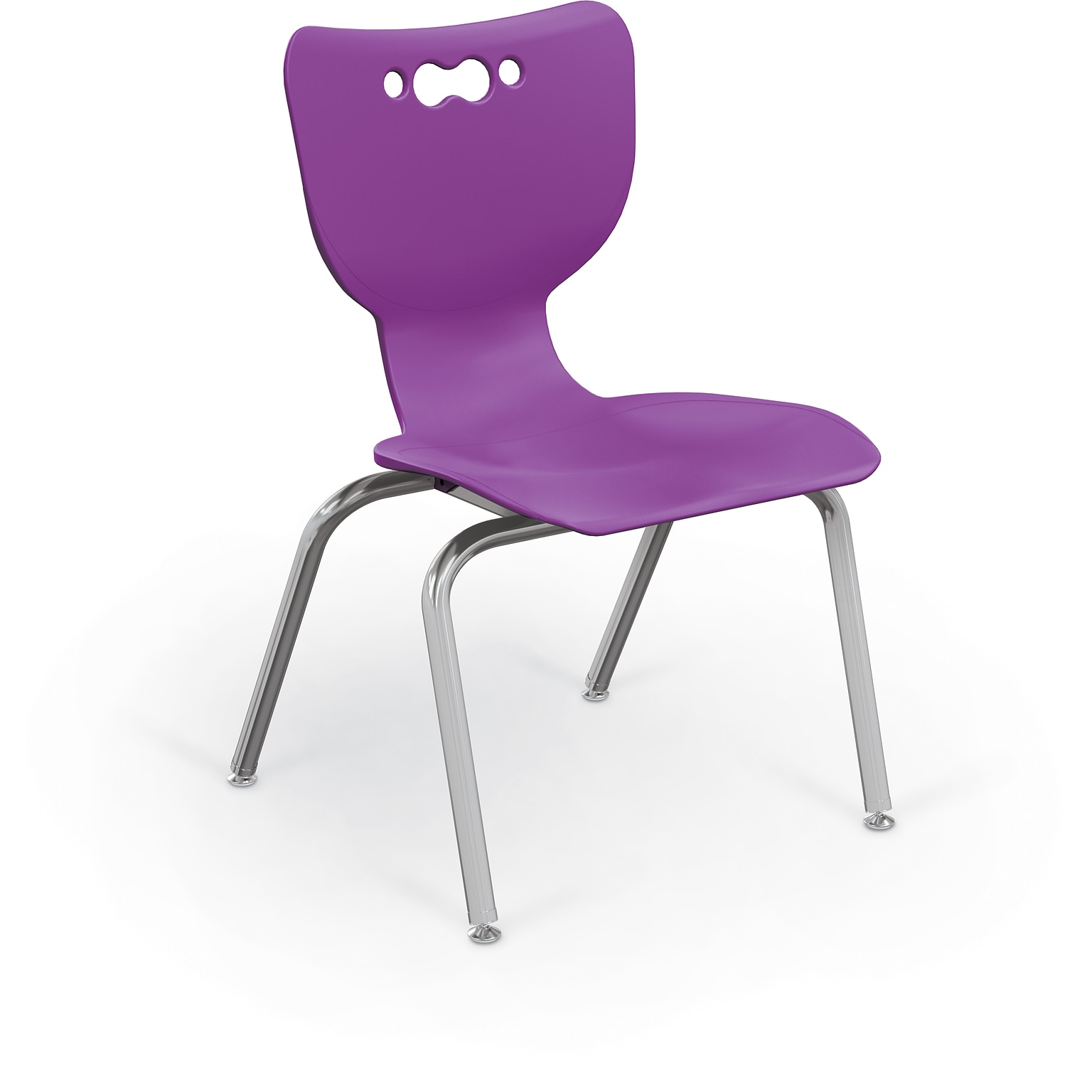 MooreCo 14 Hierarchy Student Chair with 4 Legs, Purple/Chrome Base (703673897112)