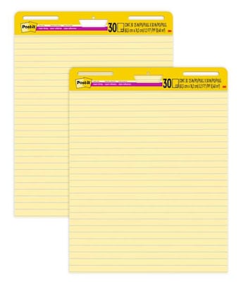 Post-it Super Sticky Easel Pad, 25 x 30, Lined, 30 Sheets/Pad, 2 Pads/Carton (561)