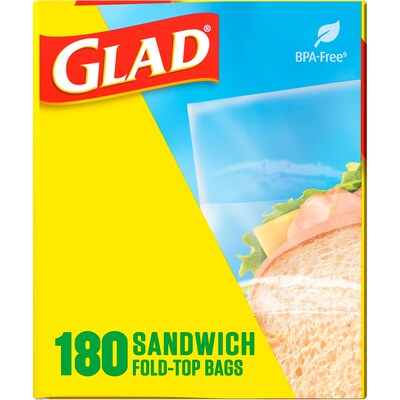 Glad Zipper Storage Bags, Quart, 25/Box (55052)