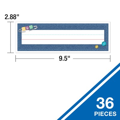 Carson-Dellosa Crafty and Cool School Name Plates, 9.5 x 2.875, 36/Pack (122160)