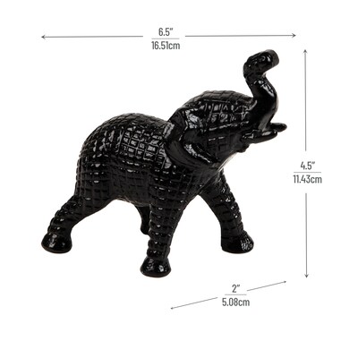 Mind Reader Lucky Wealth Elephant Figurine, Black (ELEPHANT-BLK)