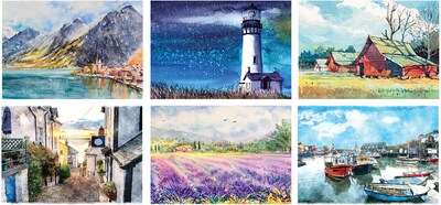 Custom Water Color Spiral Wall Calendar