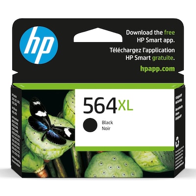 HP 564XL Black High Yield Ink Cartridge, Prints Up to 550 Pages (CN684WN#140)