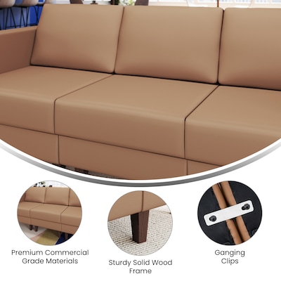 Flash Furniture Hercules Artemis LeatherSoft Middle Reception Chair, Cognac (ZB8921MCOGNAC)