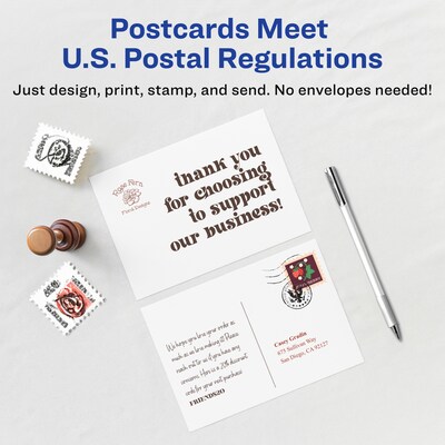Avery Postcards, Matte White, 4" x 6", Laser, 100/Pack (5389)