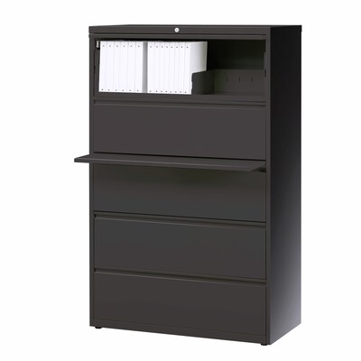 Quill Brand® 5-Drawer Lateral File Cabinet, Locking, Letter/Legal, Charcoal, 36"W (26827D)