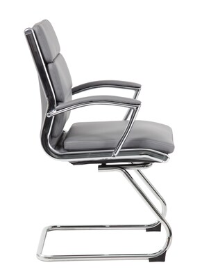 Boss CaressoftPlus Vinyl Guest Chair, Gray (B9479-GY)