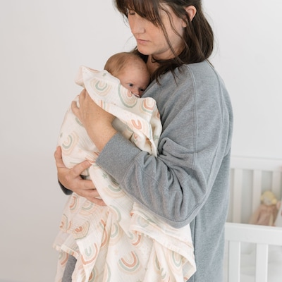 Crane Baby Parker Swaddle Set, 2-Piece, Butterfly/Rainbow (BC-100SWS-2)
