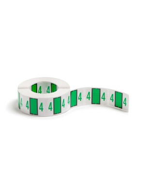 Smead BCCRN Color Coded Numeric Labels, 4,Light Green, 500/Roll (67374)