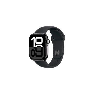 Apple Watch Series 10 GPS 42mm Jet Black Aluminum Case with M/L Black Sport Band