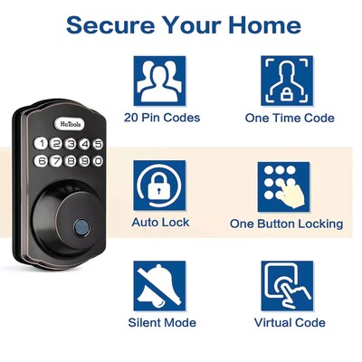 HuTools Fingerprint Deadbolt Door Lock