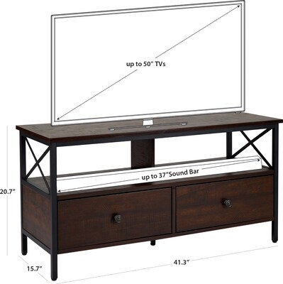 DecorTech TV Stand with Metal Frame and Drawers