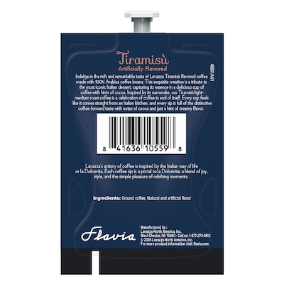 Lavazza Tiramisù Coffee Flavia Freshpacks, Light-Medium Roast, 9 oz., 76/Carton (48807)