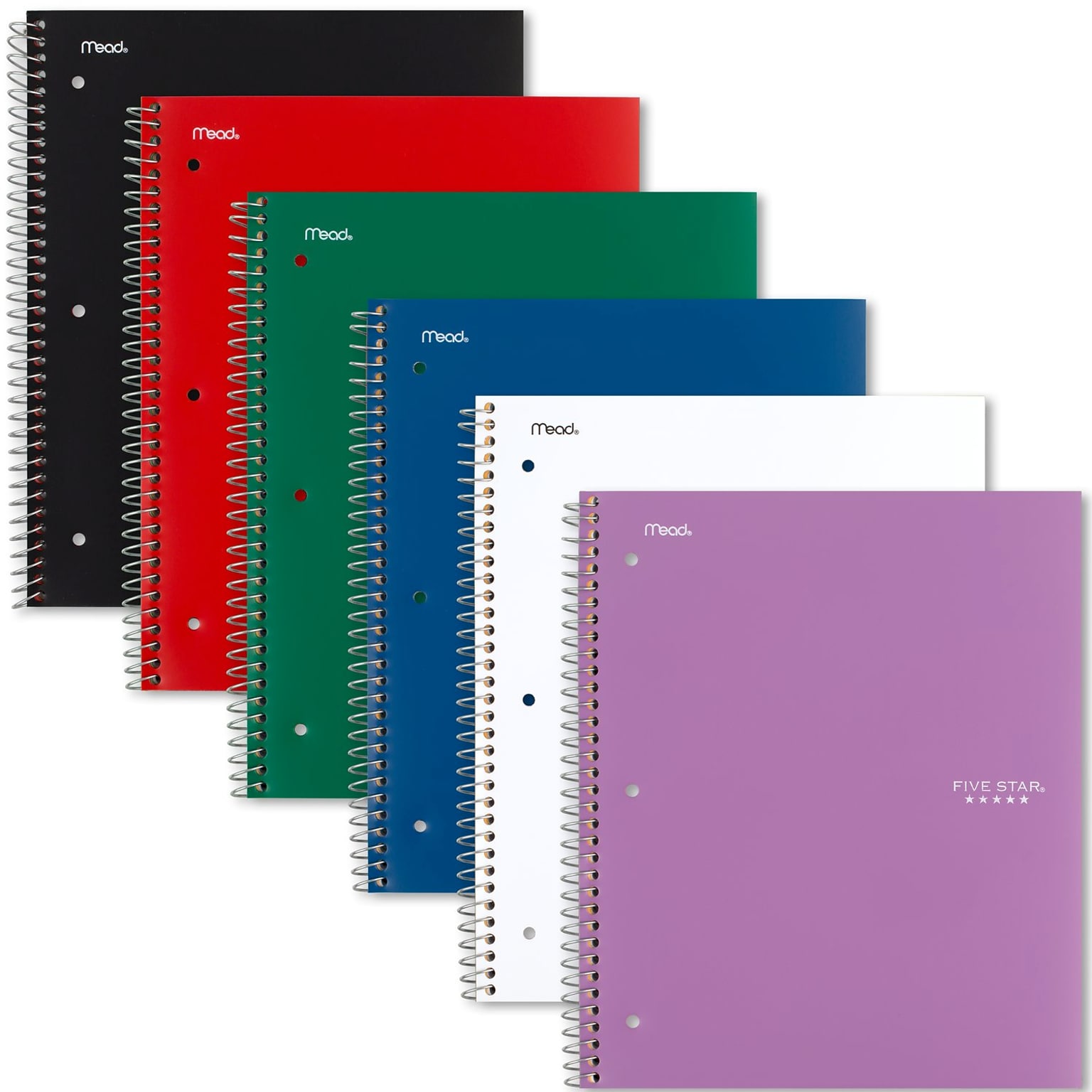 Five Star 5-Subject Subject Notebooks, 8.5 x 11, College Ruled, 200 Sheets (06112/06208)