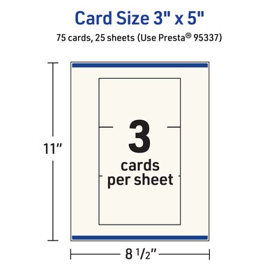 Avery Matte General Use Blank Cards, Ivory, 75/Pack (95337)