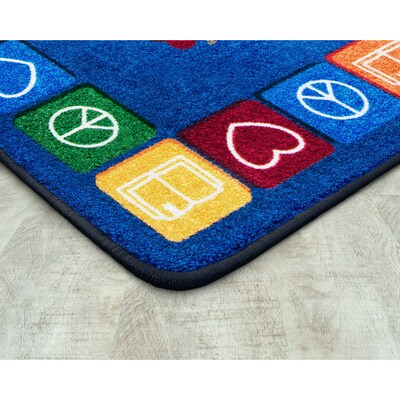 Joy Carpets Peaceful Readers Nylon 78 x 109 Machine Tufted Rug, Multicolored (2001D)