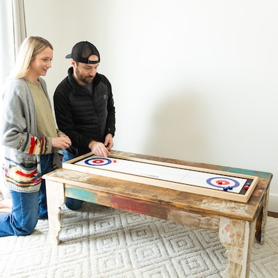YardGames Curling and Shuffleboard Tabletop Game Set, Multicolored (CURLING-001)