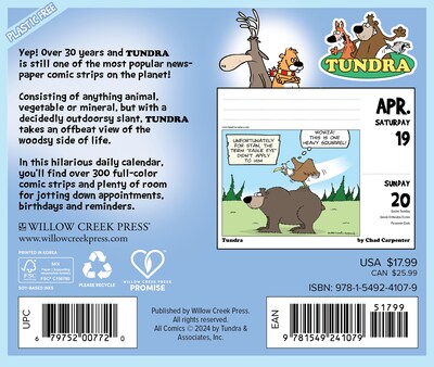 2025 Willow Creek Tundra Daily Comics 6 x 5.5 Day-to-Day Calendar (41079)