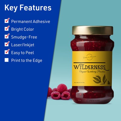 Avery Laser/Inkjet Rectangle Multipurpose Labels, 5 x 3.5, Bright Yellow, 320/Box (94256)