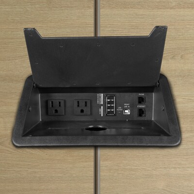Regency Array 96" W Conference Table w/ Power Data Grommet, Noble Oak/Black (ACT9648NOBK)