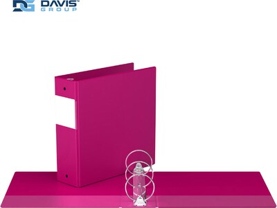 Davis Group Premium Economy 3" 3-Ring Non-View Binders, Pink, 6/Pack (2314-43-06)