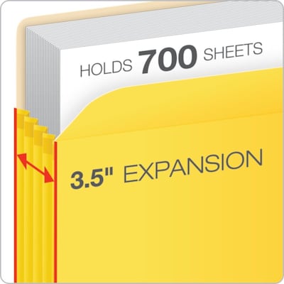 Pendaflex Color File Pocket, 3.5 Expansion, Letter Size, Yellow (1524E YEL)