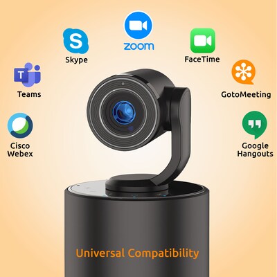 Toucan Video Conference System HD - Conference Speaker and 4 Microphones with detachable 1080P HD Camera - Black (TCSC100KU)
