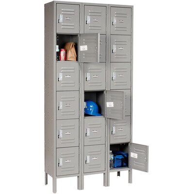 Global Industrial Capital 78"H 6-Tier 3-Column Box Locker, Gray (269697GY)
