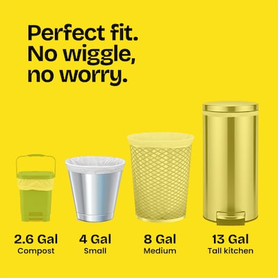 Glad Small 4 Gallon Twist-Tie Kitchen Trash Bag, White, 30 Total Bags (78817)