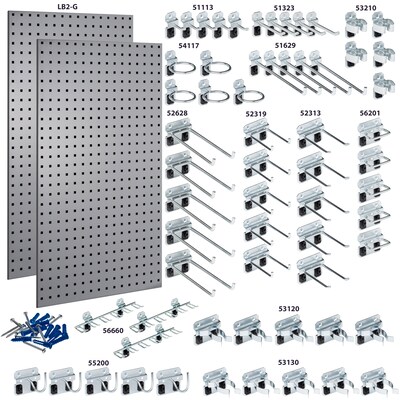 Triton Products LocBoard Pegboards with 63 pc. LocHook Assortment (LB2-GKit)
